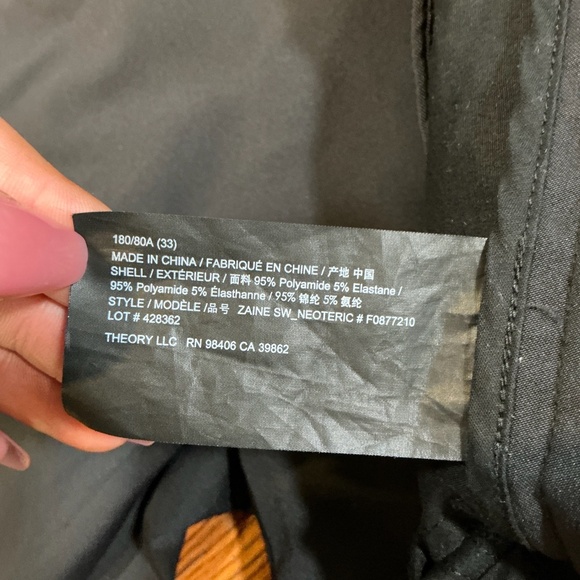 Theory Zaine Neoteric 5-Pocket Men’s Size 33 Performance Stretch Pant black - Picture 10 of 10